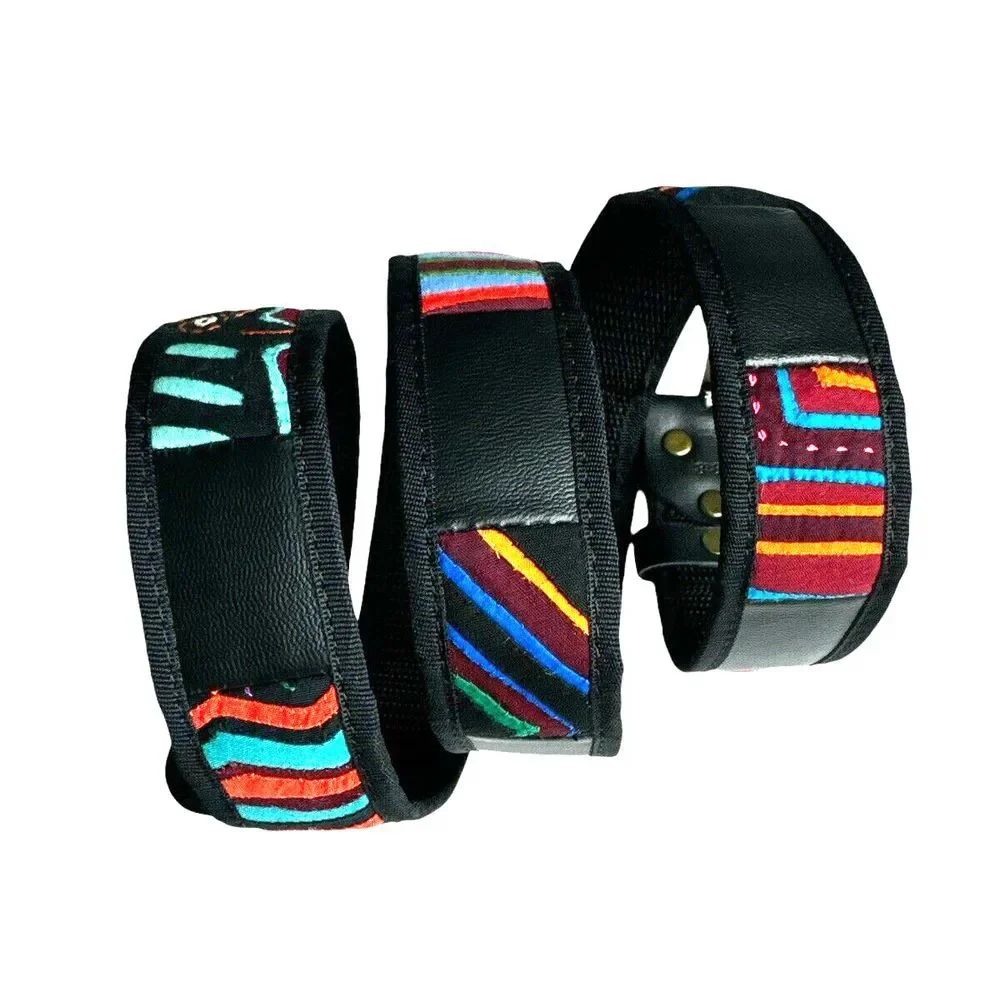 Artisan Arte Kuna Men's Belt -‎ Genuine Leather & Square Mola Accents, Size 38